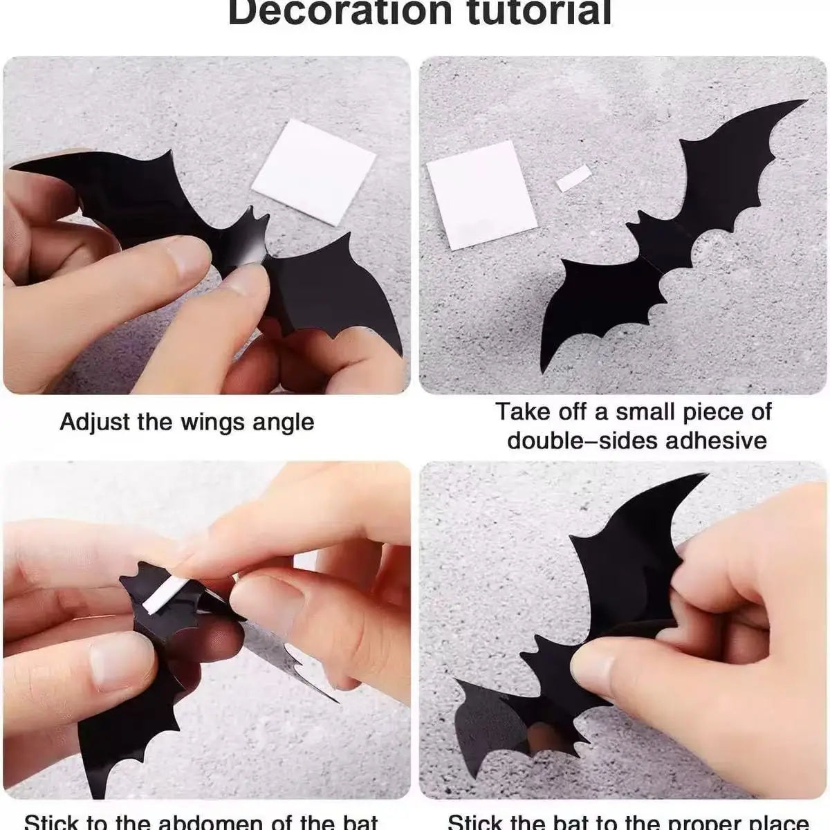 🦇 3D Halloween Bat Wall Decor Set – Create a Spooky Flying Bat Display in Minutes