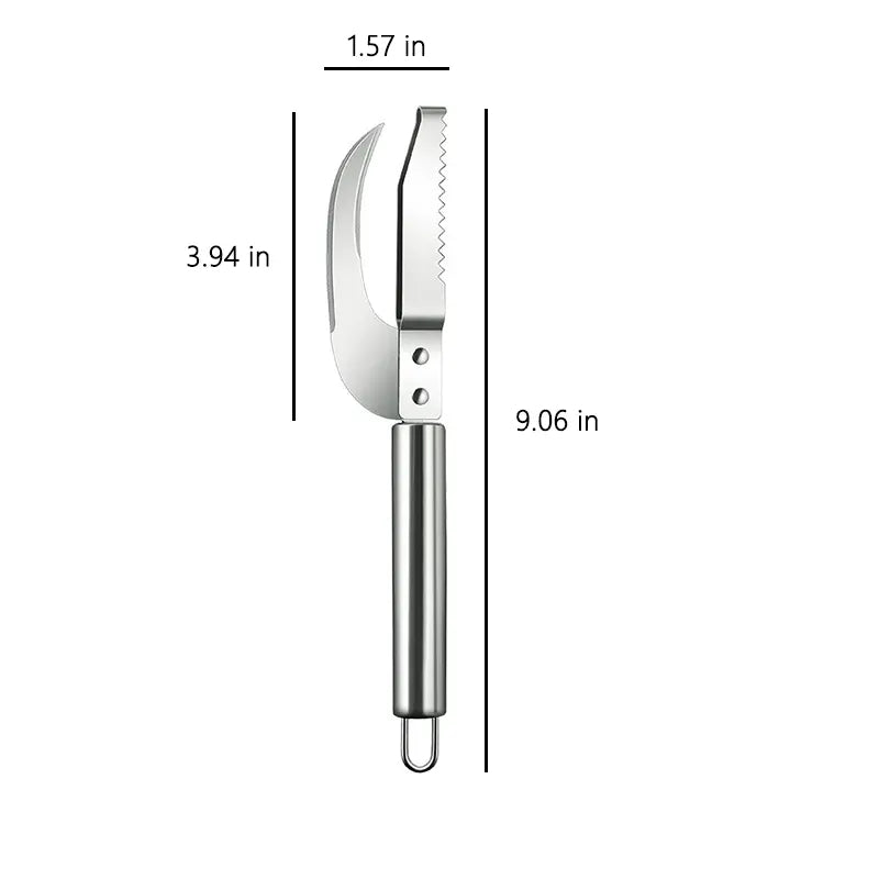 2-in-1 Stainless Steel Fish Scaler & Gutting Knife