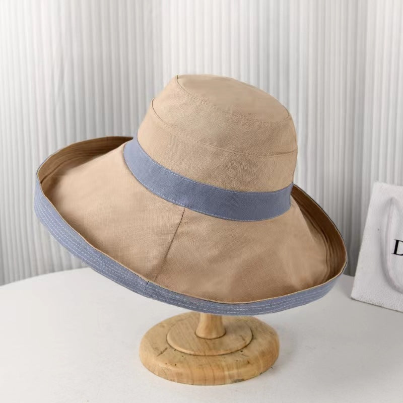 Women's Reversible Cotton Linen Wide Brim Sun Hat for Beach & Travel