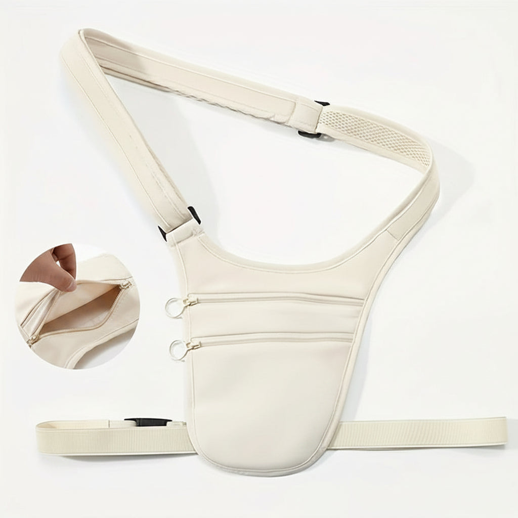 Anti-Theft Hidden Underarm Fanny Pack, Slim Waterproof Shoulder Holster Bag, Lightweight Crossbody Pouch for Travel Running Hiking
