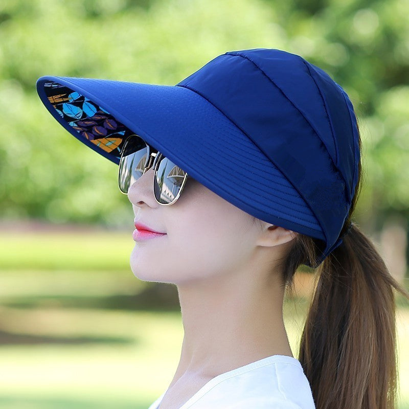 Women's Wide Brim Sun Hat — Foldable, Ponytail-Friendly, 10 Colors