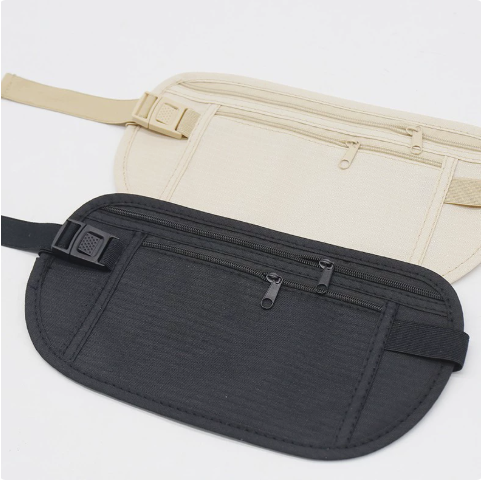 Slim Anti Theft Travel Money Belt Hidden Waist Wallet