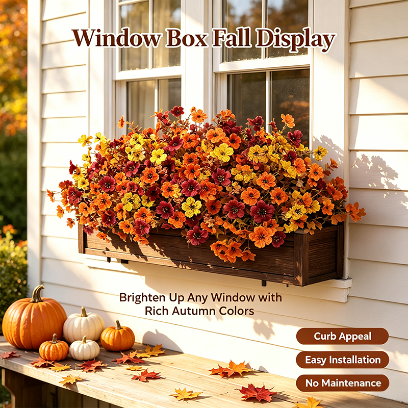 🍂🌸 Halloween Fall UV Resistant Artificial Colorful Fake Flowers