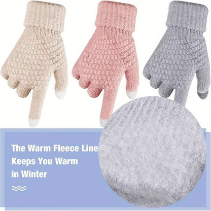 ❄️ Cozy Knit Touchscreen Gloves – Soft-Lined Winter Gloves for Men & Women