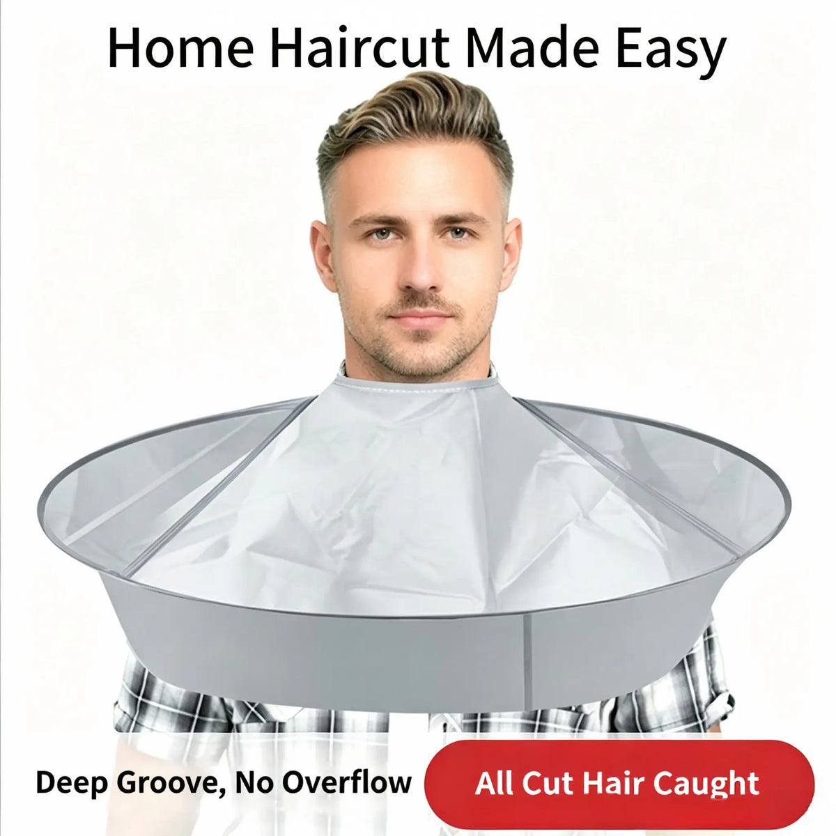 Hair Catcher Umbrella Cape for Home Haircuts
