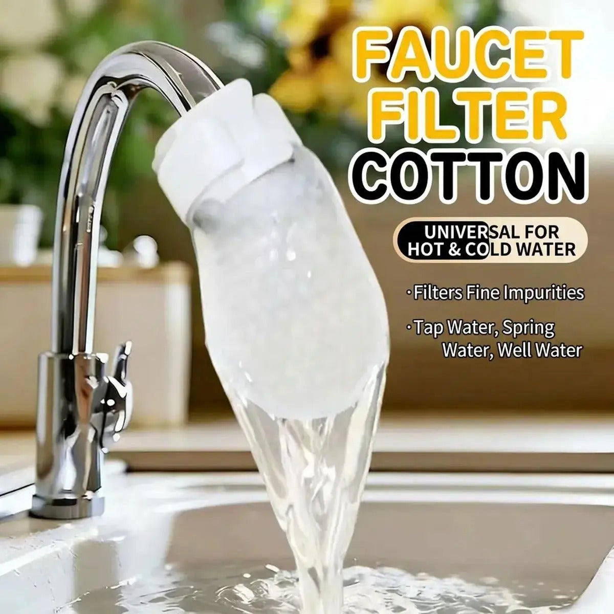 Universal Faucet Filter Cotton High Density Tap Water Pre-Filter Pads