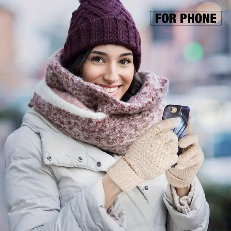❄️ Cozy Knit Touchscreen Gloves – Soft-Lined Winter Gloves for Men & Women