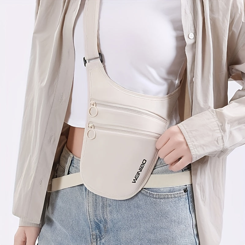 Anti-Theft Hidden Underarm Fanny Pack, Slim Waterproof Shoulder Holster Bag, Lightweight Crossbody Pouch for Travel Running Hiking