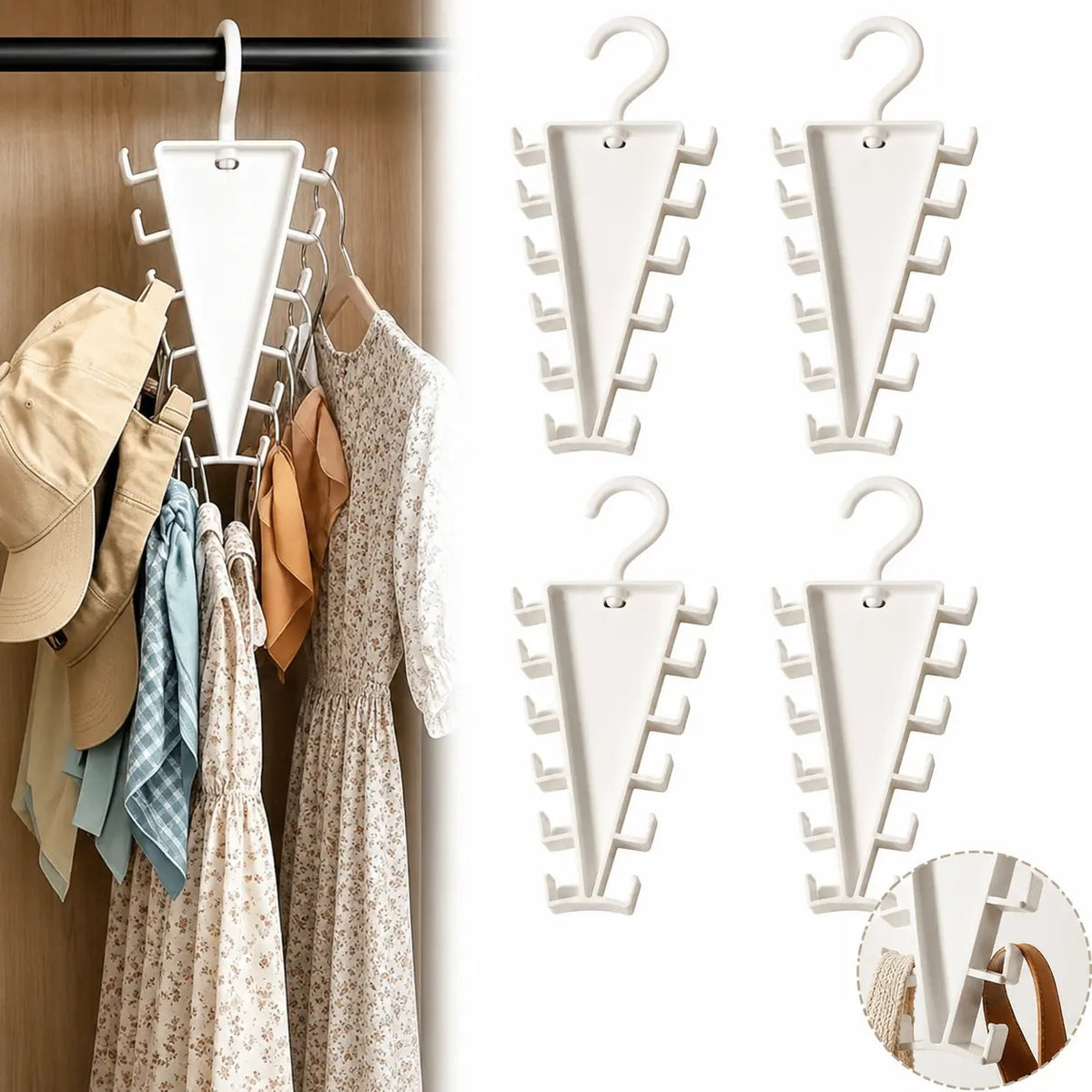 12 Hooks 360 Rotating Closet Organizer Hanger V-Shaped Storage Hanger
