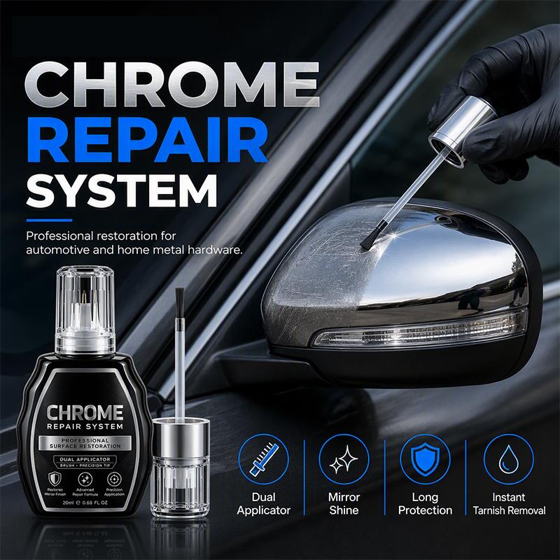 Chrome Metallic Touch Up Repair Pen Dual Tip Scratch Remover