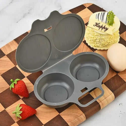 2 Cup Microwave Egg Poacher Plastic Egg Steamer with Lid