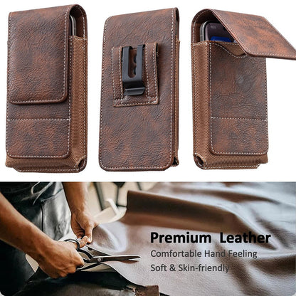 Vertical Phone Belt Pouch – Magnetic Holster with Card Holder