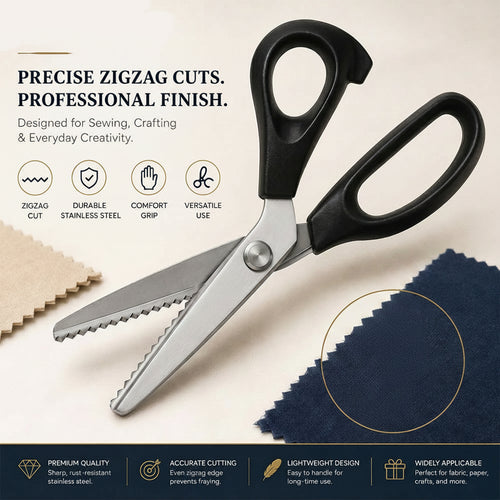 Heavy‑Duty Pinking Shears | Stainless Steel Zig Zag Sewing Scissors for Fabric & Craft Projects