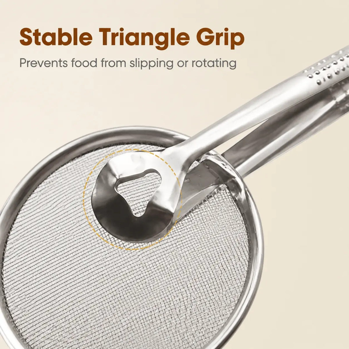 Stainless Steel 2-in-1 Fry Strainer Tongs Mesh Skimmer Kitchen Cooking Tong