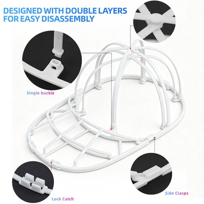 Hat Washing Cage with Laundry Bag, Reusable Baseball Cap Washer Protector Frame for Washing Machine Cap Cleaning Tool