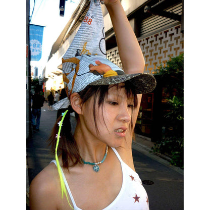 Newspaper Print Bandana Baseball Cap – Tie-Back Statement Hat