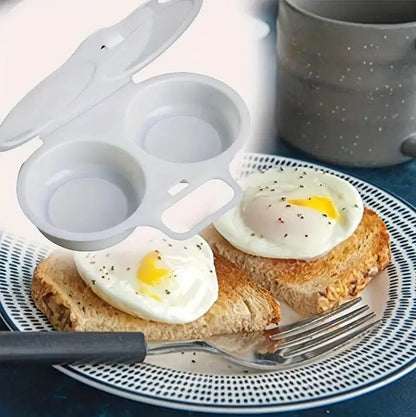 2 Cup Microwave Egg Poacher Plastic Egg Steamer with Lid