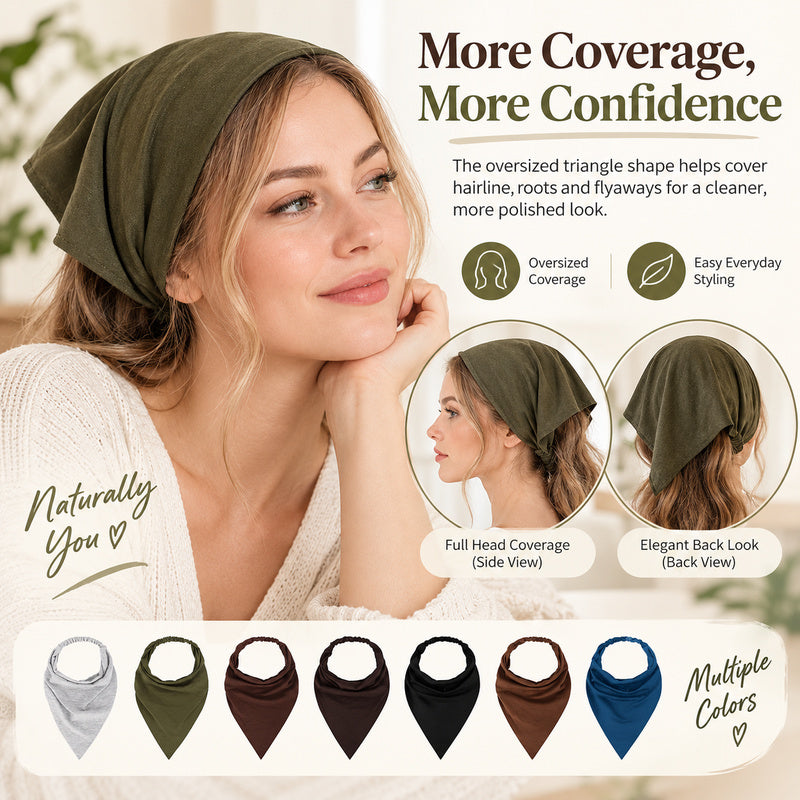 Elastic Back Triangle Hair Scarf for Women