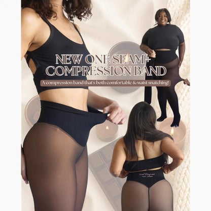 Women's Fleece-Lined Sheer-Look Tights – High-Waist 200G Winter Pantyhose