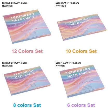 Washable Temporary Hair Chalk Set, Non-Toxic Kids Hair Color Chalk, Matte Fluorescent Pearl Hair Dye for Halloween Party Cosplay