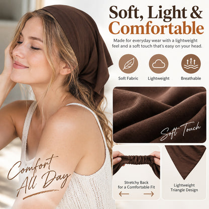 Elastic Back Triangle Hair Scarf for Women