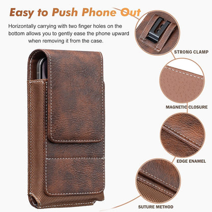 Vertical Phone Belt Pouch – Magnetic Holster with Card Holder