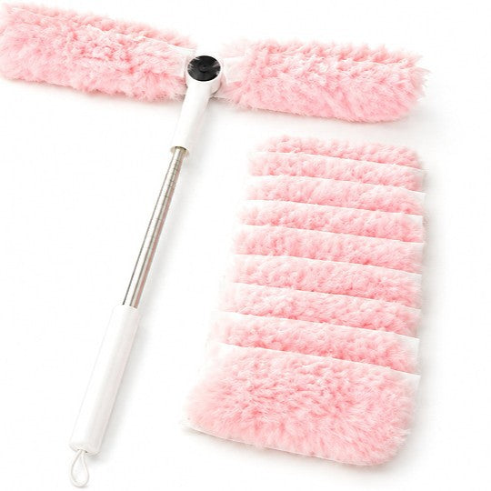 7.4ft Extendable Disposable Duster, 360° Bendable Y-Head Non-Woven Dust Brush, Anti-Twist Telescopic Handle for Ceiling Fan, Air Vents & Pet Hair