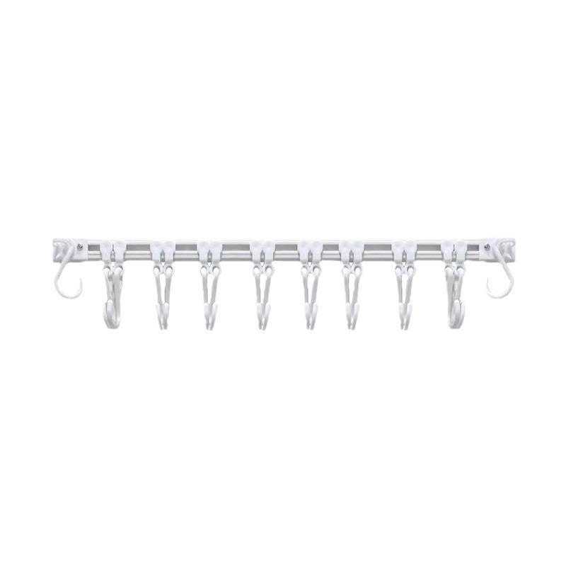 Adjustable 10-Hook Sliding Rail Organizer – Space-Saving Storage for Kitchen & Bathroom