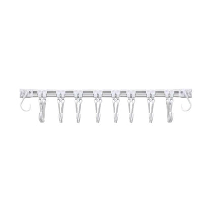 Adjustable 10-Hook Sliding Rail Organizer – Space-Saving Storage for Kitchen & Bathroom