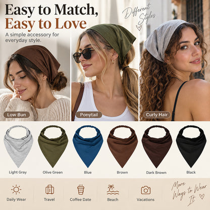 Elastic Back Triangle Hair Scarf for Women
