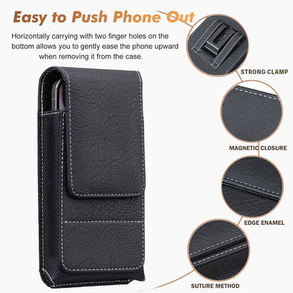Vertical Phone Belt Pouch – Magnetic Holster with Card Holder