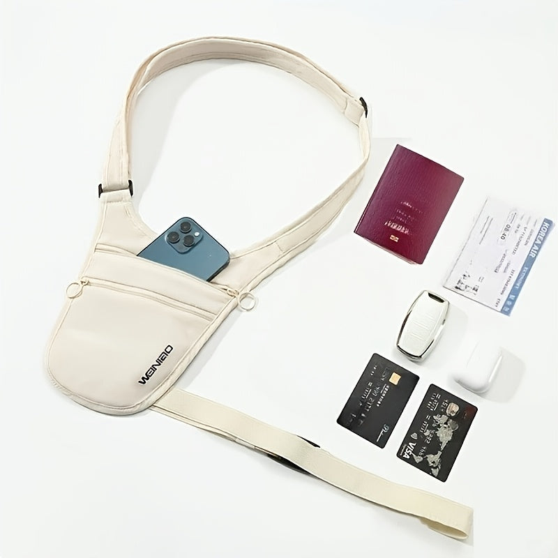 Anti-Theft Hidden Underarm Fanny Pack, Slim Waterproof Shoulder Holster Bag, Lightweight Crossbody Pouch for Travel Running Hiking