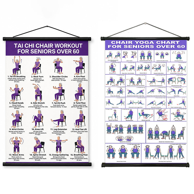 Chair Yoga & Tai Chi Exercise Chart for Seniors