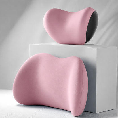 Car Neck & Lumbar Support Pillow Set – Memory Foam Headrest & Lower Back Cushion for Comfortable Driving
