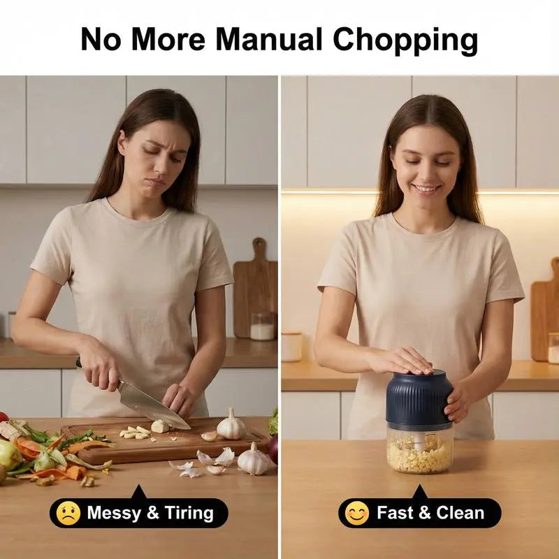 Mini Electric Food Processor for Meat, Garlic, Onion & Vegetables
