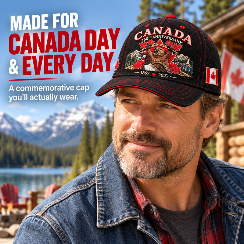 🇨🇦 2027 Canada 160th Anniversary Embroidered Baseball Cap | 1867–2027 Commemorative Hat
