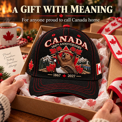 🇨🇦 2027 Canada 160th Anniversary Embroidered Baseball Cap | 1867–2027 Commemorative Hat