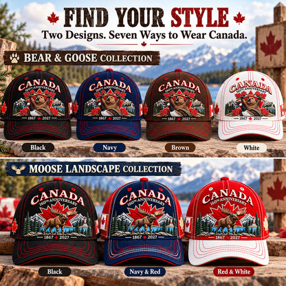 🇨🇦 2027 Canada 160th Anniversary Embroidered Baseball Cap | 1867–2027 Commemorative Hat