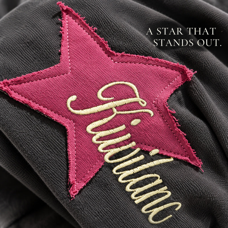 Women's Slouchy Star Patch Beanie | Vintage Cotton Hat