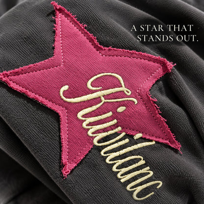 Women's Slouchy Star Patch Beanie | Vintage Cotton Hat