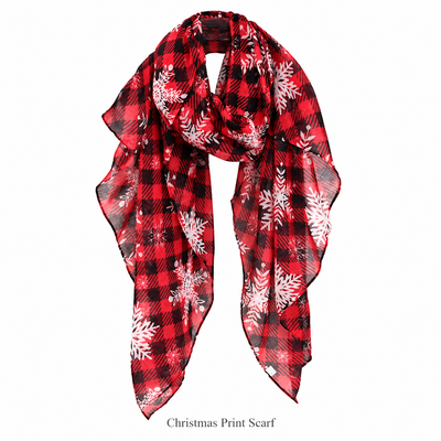 Lightweight Christmas Print Scarf