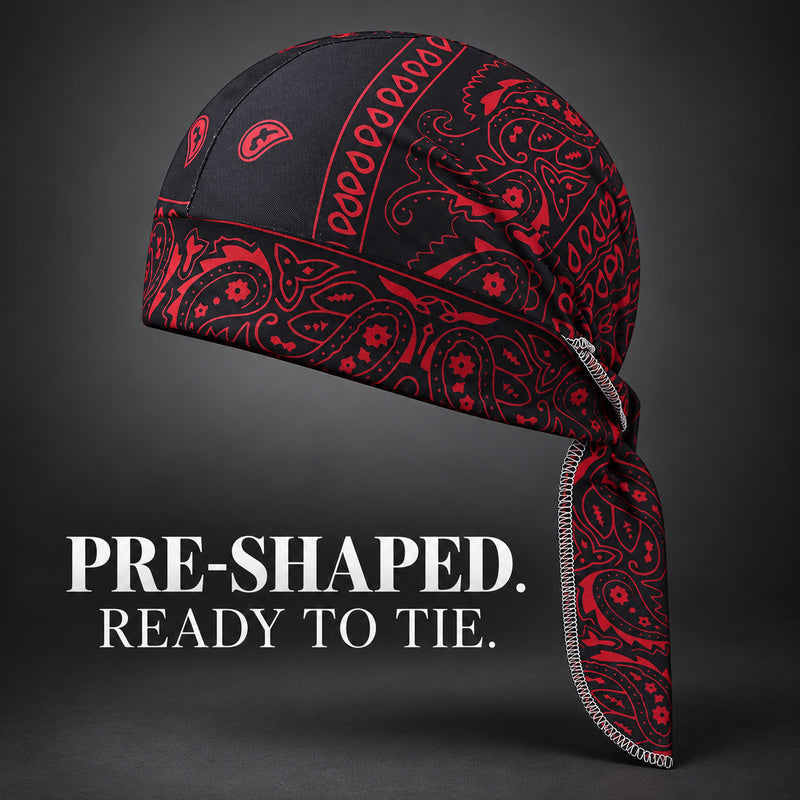 Paisley Biker Do Rag Head Wrap – Tie-Back Bandana Cap for Riding & Everyday Wear