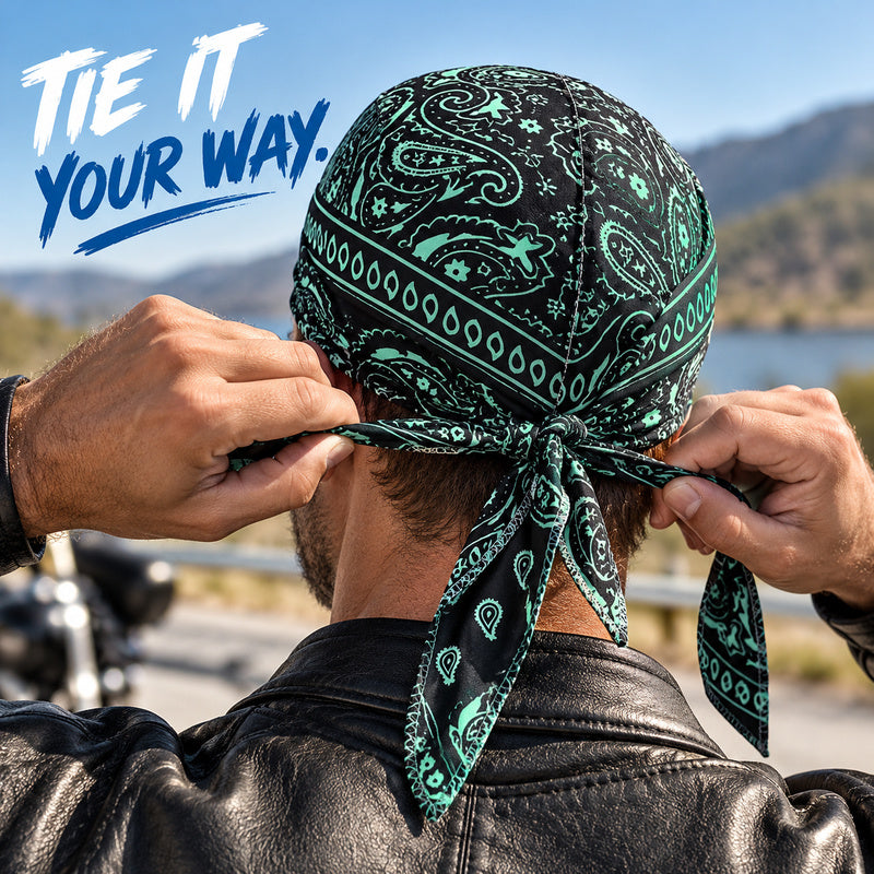 Paisley Biker Do Rag Head Wrap – Tie-Back Bandana Cap for Riding & Everyday Wear