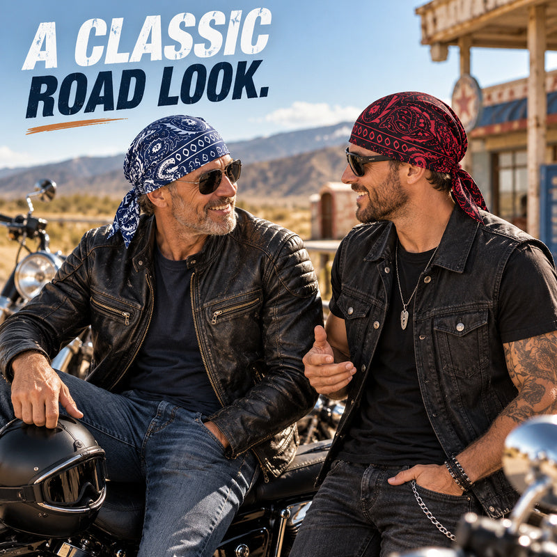 Paisley Biker Do Rag Head Wrap – Tie-Back Bandana Cap for Riding & Everyday Wear