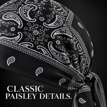 Paisley Biker Do Rag Head Wrap – Tie-Back Bandana Cap for Riding & Everyday Wear