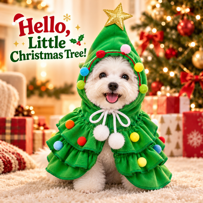 🎄 Christmas Tree Dog Costume | Cute Hooded Holiday Pet Outfit