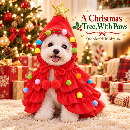 🎄 Christmas Tree Dog Costume | Cute Hooded Holiday Pet Outfit
