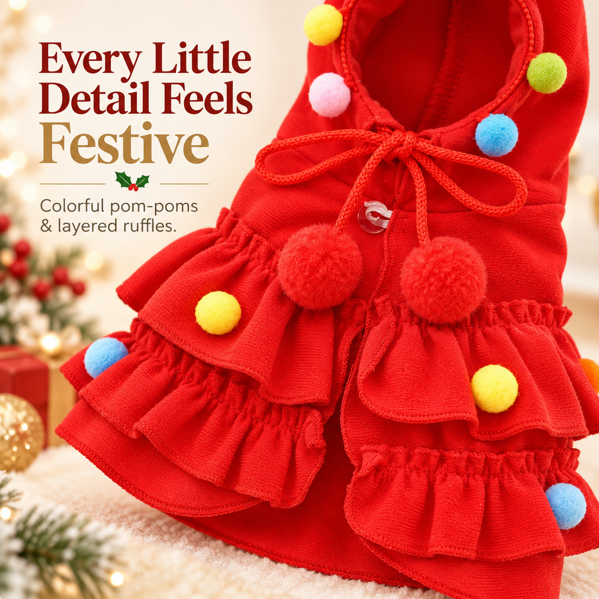 🎄 Christmas Tree Dog Costume | Cute Hooded Holiday Pet Outfit