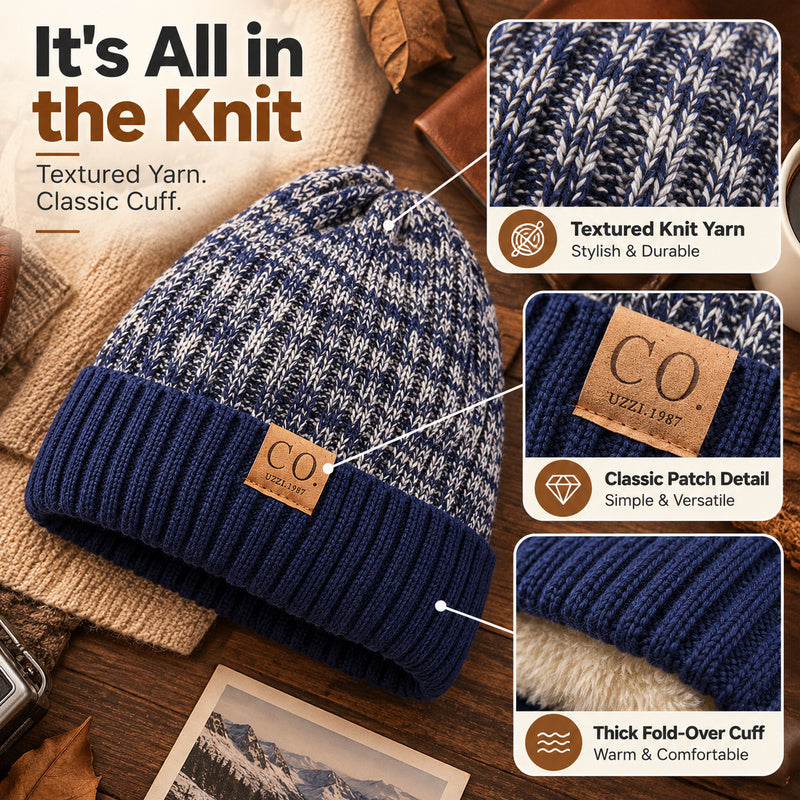 ❄️ Fleece-Lined Winter Beanie | Cozy Ribbed Knit Hat