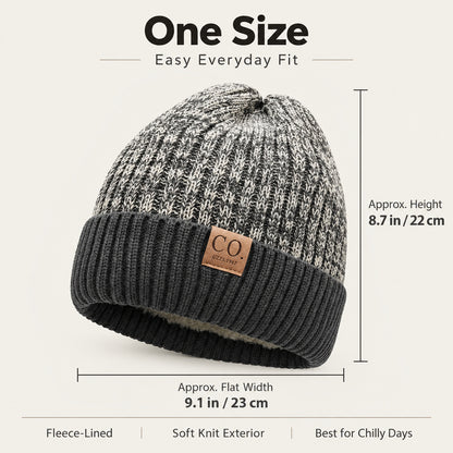 ❄️ Fleece-Lined Winter Beanie | Cozy Ribbed Knit Hat